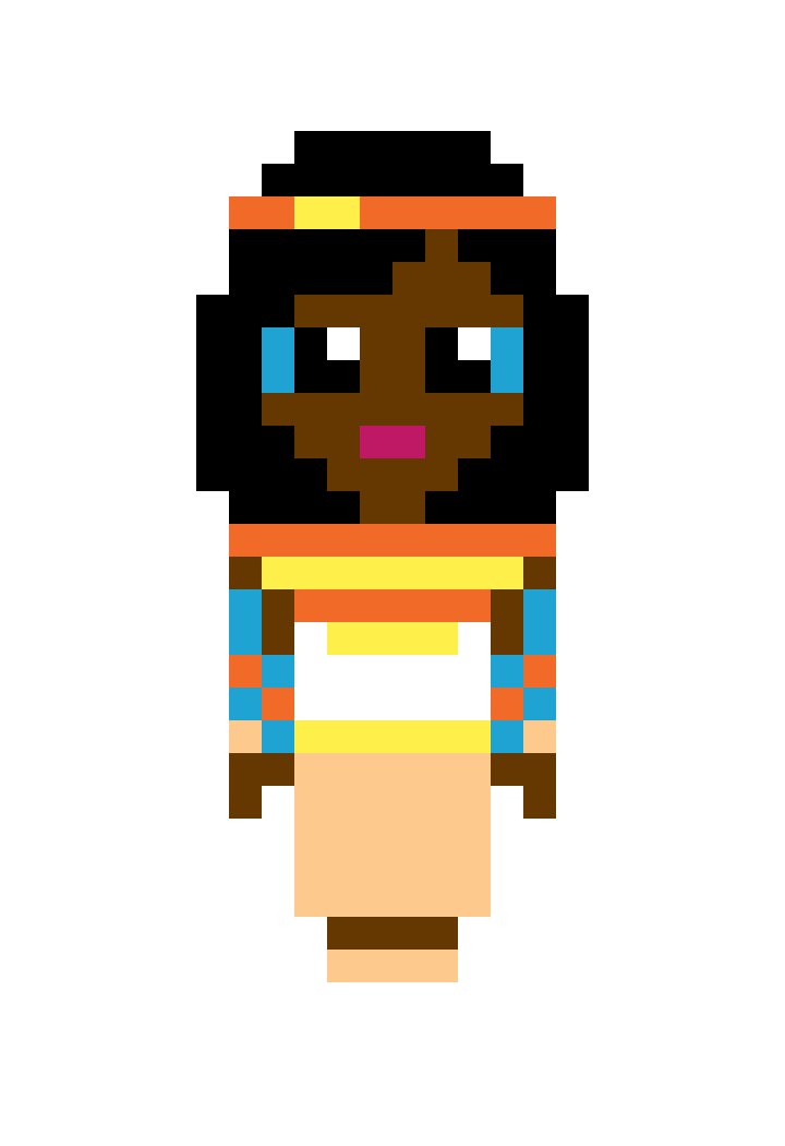 Cleopatre reine d'egypte pixel art vignette fond blanc