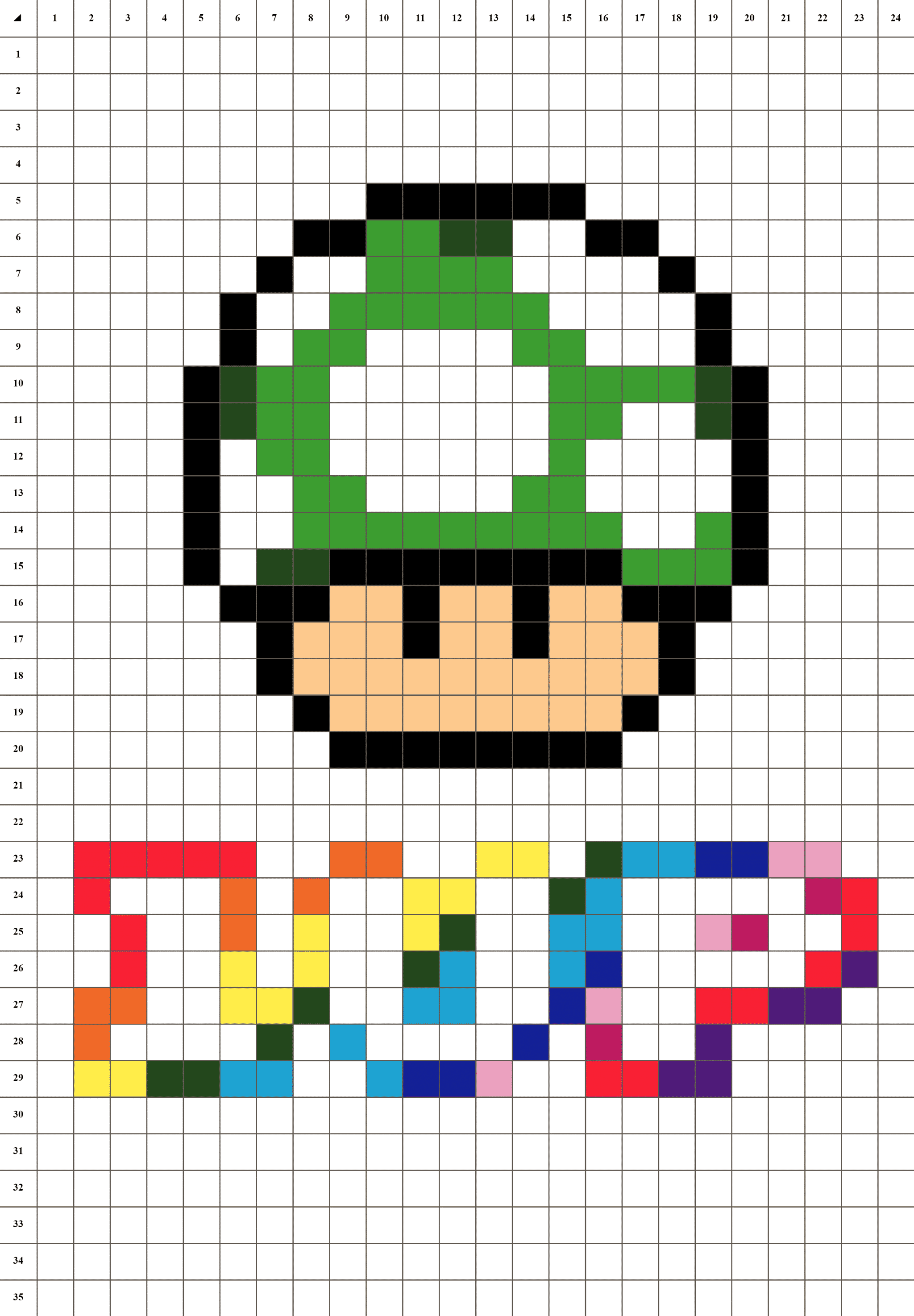 Champignon 1up Mario Pixel Art