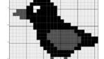 Pixel art corbeau Corbeau : modèle gratuit à télécharger