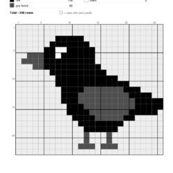 Pixel art corbeau Corbeau : modèle gratuit à télécharger