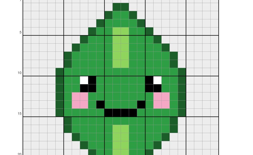 Modèle pixel art gratuit Feuillu à télécharger – La Manufacture du Pixel