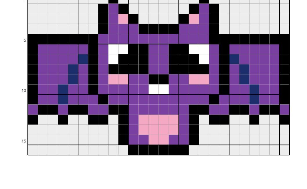 Pixel art chauve-souris Nocturne : modèle gratuit à télécharger
