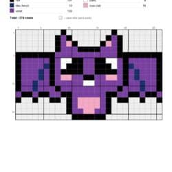 Pixel art chauve-souris Nocturne : modèle gratuit à télécharger