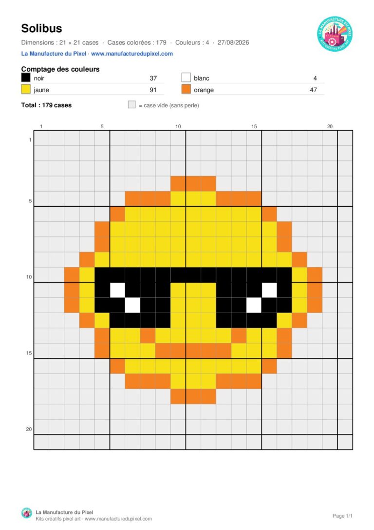 Modèle pixel art gratuit Solibus à télécharger – La Manufacture du Pixel