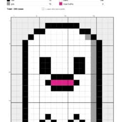 Pixel art fantôme Spectrix : modèle gratuit à télécharger