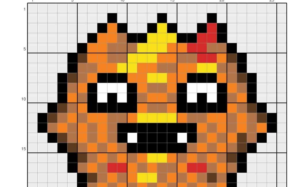 Pixel art monstre Trémoigne : modèle gratuit à télécharger